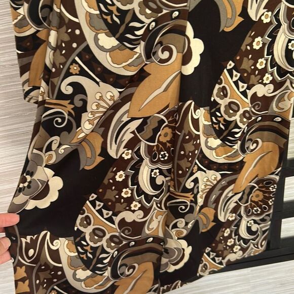 Vintage looking brown 70s 80s style dress three-quarter sleeve size S - Picture 4 of 5
